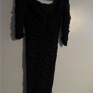 Elegant Black Ruched Dress